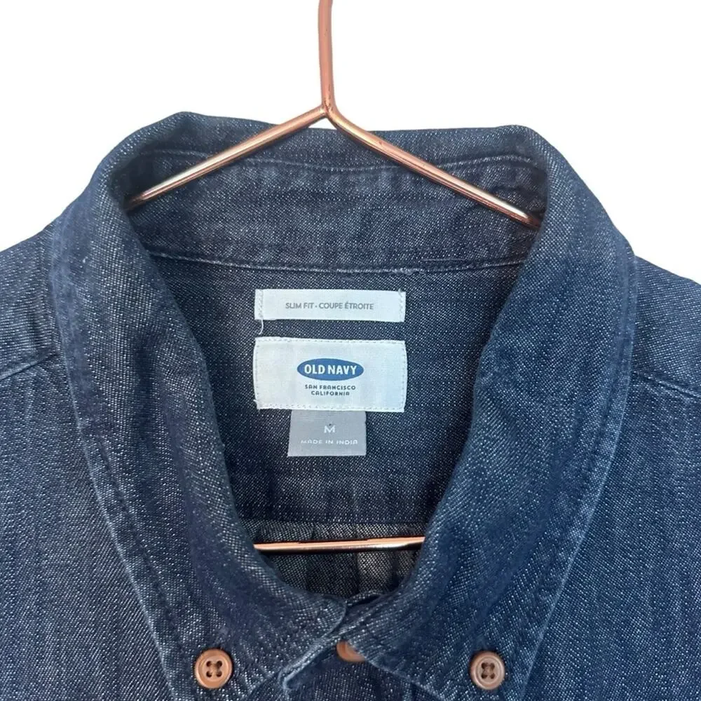 Old Navy Indigo Denim Slim Fit Button Down - Size Medium